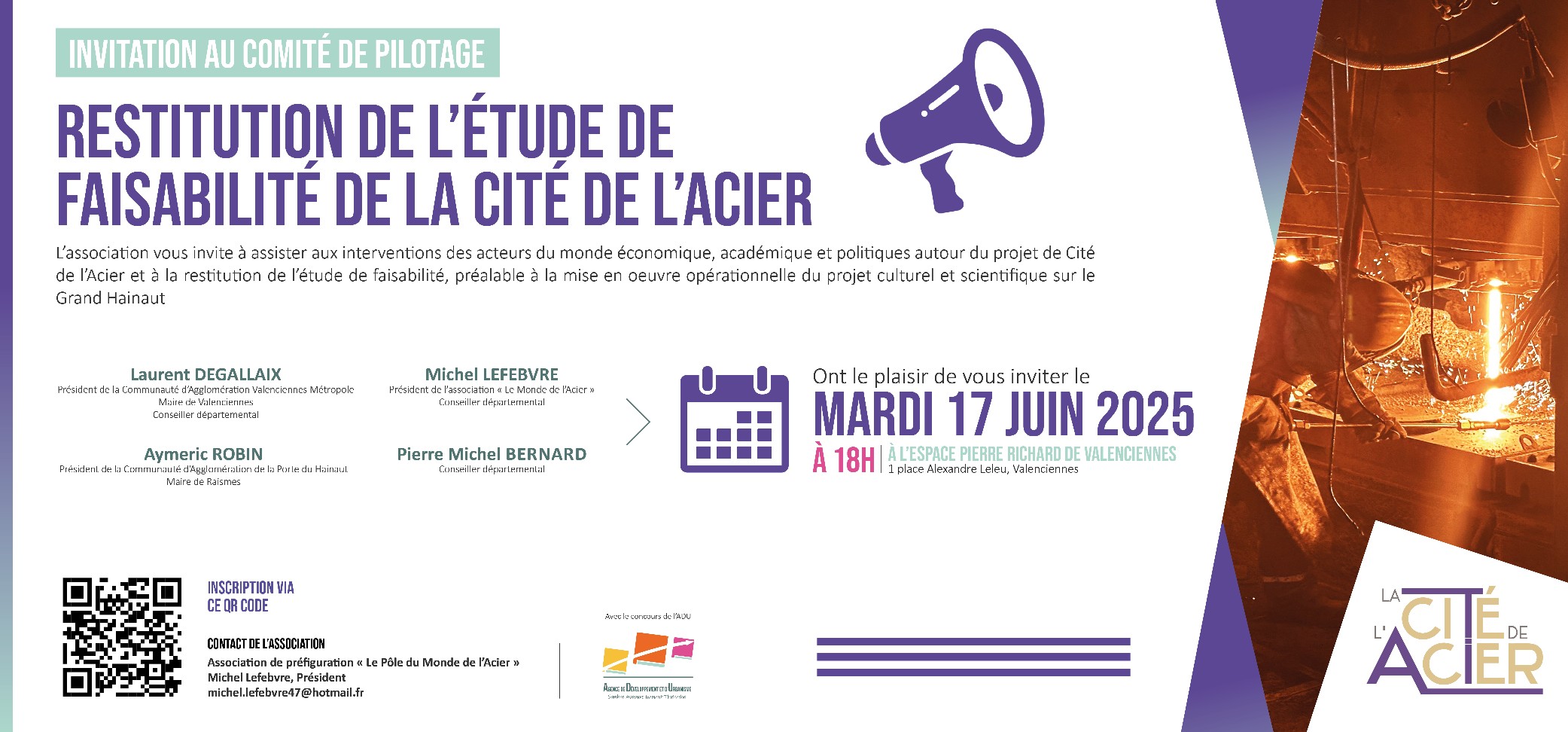 [Invitation] Restitution de l’étude de faisabilité de la Cité de l’Acier